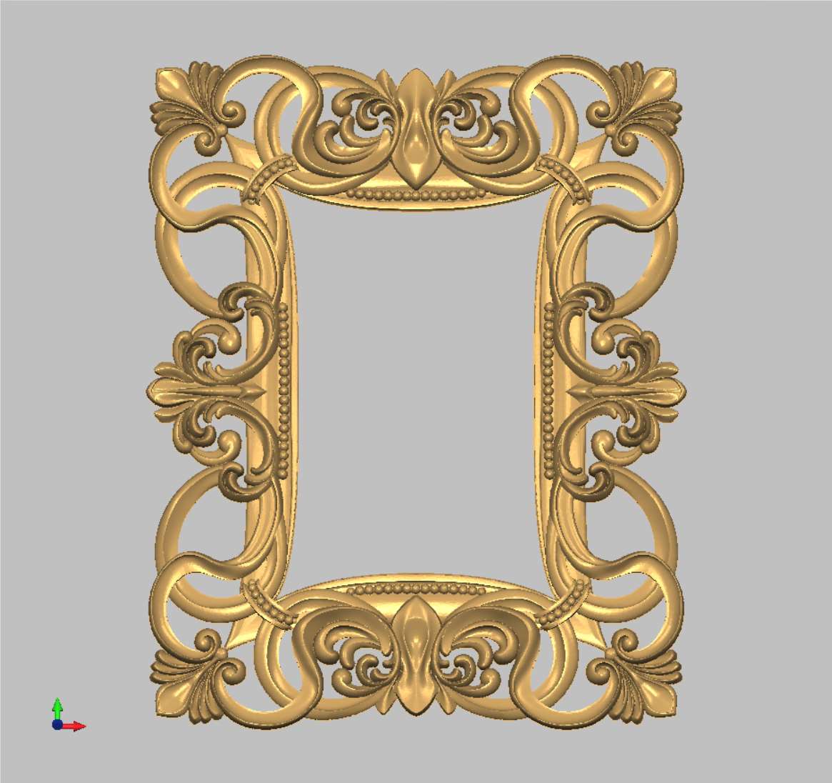 Rectangular frame «Rococo» (model 6244) STL model for CNC router free ...