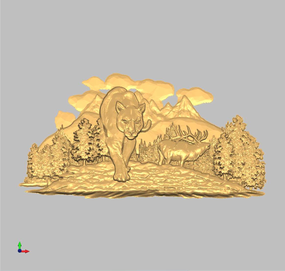 Panny Puma and Deer panel (Model 5045)