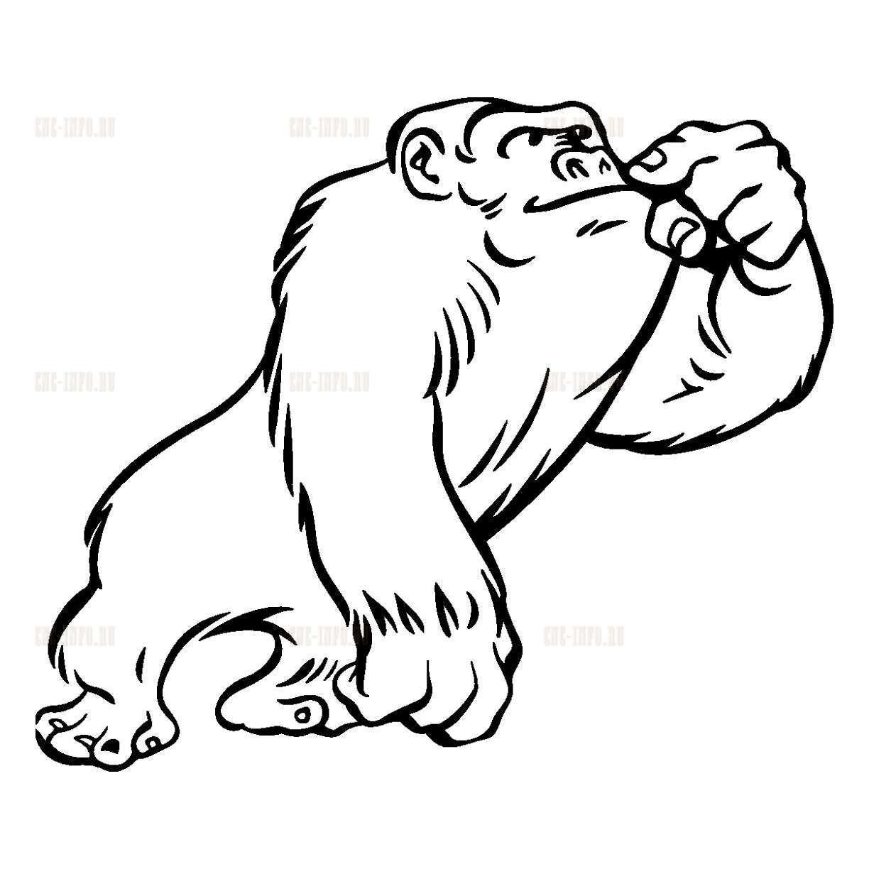 Mascot «Muscle Gorilla» (model v-pann_1075) EPS, DXF, CDR, 2D vector model