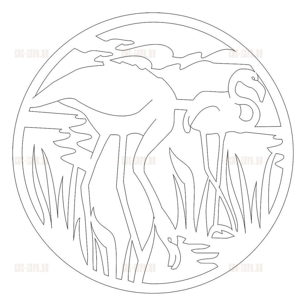 Decorative lattice «Flamingo» (model v-nscre_0369) EPS, DXF, CDR, 2D ...