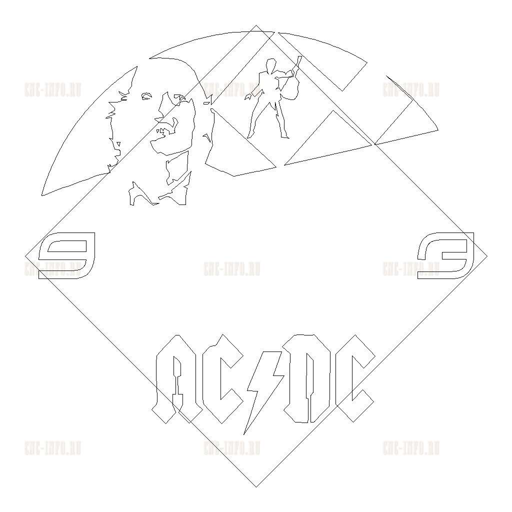 AC/DC plate (model v-613) EPS, DXF, CDR, 2D vector model